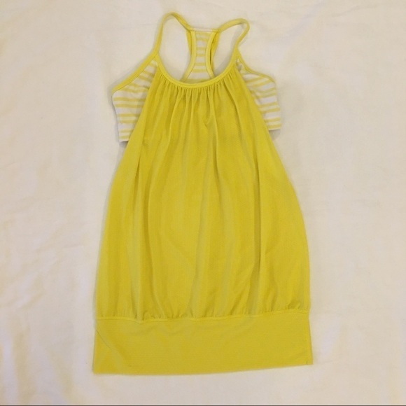 LULULEMON Yellow Tank Top w/ Stripes Size 2-4 - Picture 1 of 5